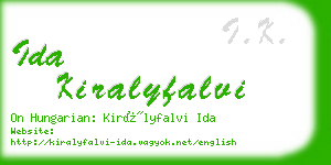 ida kiralyfalvi business card